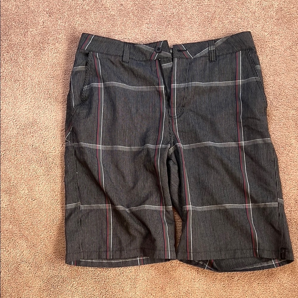 Striped Gray Plaid Shorts